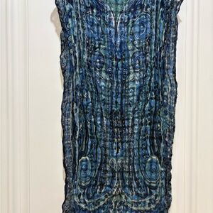 Blue and Green Patterned Scarf